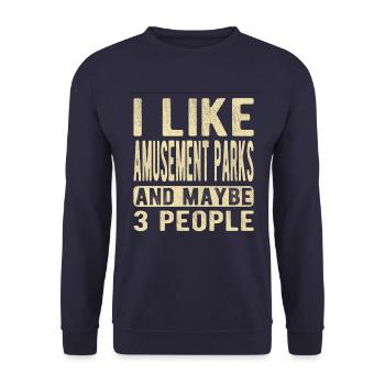 Amusement parks Saying - Unisex Sweatshirt - navy - Front - Alina (178cm) & Michal (187cm)