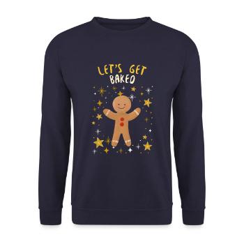 Cadeau de Noël drôle. Faisons cuire au four! - Sweat-shirt Unisexe - marine - Devant - Alina (178cm) & Michal (187cm)