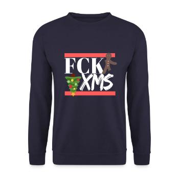 Advent Xmas Ugly Christmas Fck Christmas Anti - Sweat-shirt Unisexe - marine - Devant - Alina (178cm) & Michal (187cm)