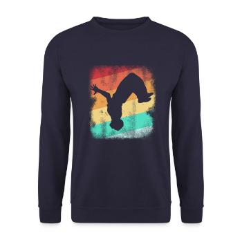 Parkour Parcour Freerunning Parkourläufer Jump - Sweat-shirt Unisexe - marine - Devant - Alina (178cm) & Michal (187cm)