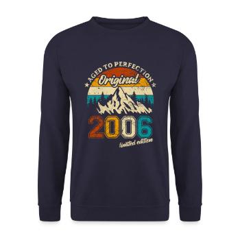 Aged to perfection Original 2006 - 18. Geburtstag - Unisex Pullover - Navy - Vorne - Alina (178cm) & Michal (187cm)