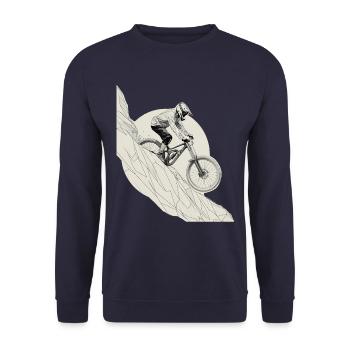 Mountain Bike Downhill Bike Tour Bike Design - Unisex Sweatshirt - navy - Front - Alina (178cm) & Michal (187cm)