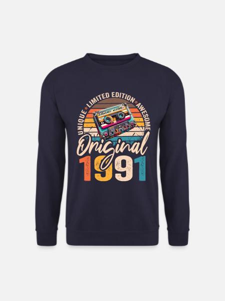 Vintage geboren 1991 Geburtstag Original 1991 - Unisex Pullover - Navy