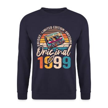 Vintage Né 1999 Anniversaire Original 1999 - Sweat-shirt Unisexe - marine - Devant - Alina (178cm) & Michal (187cm)