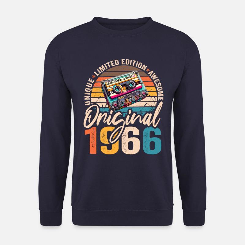 Vintage 1966 58e anniversaire Cassette 1966 - Sweat-shirt Unisexe - marine