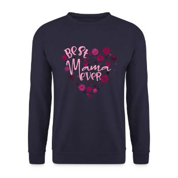 Best Mama Ever - Unisex Pullover - Navy - Vorne - Alina (178cm) & Michal (187cm)