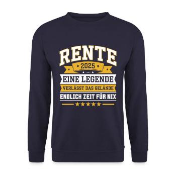Rente 2025 – Endlich Zeit für Nix - Unisex Pullover - Navy - Vorne - Alina (178cm) & Michal (187cm)