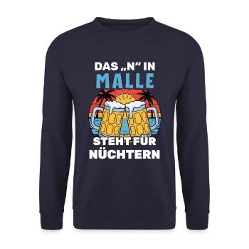 Mallorca Party Urlaub - Sauftour nach Malle - Unisex Pullover - Navy - Vorne - Alina (178cm) & Michal (187cm)