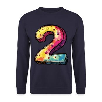 2 Number Colorful - Unisex Sweatshirt - navy - Front - Alina (178cm) & Michal (187cm)