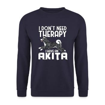 Akita Therapy III - Unisex Sweatshirt - navy - Front - Alina (178cm) & Michal (187cm)