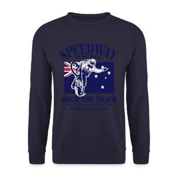 Australian Speedway - Unisex Pullover - Navy - Vorne - Alina (178cm) & Michal (187cm)
