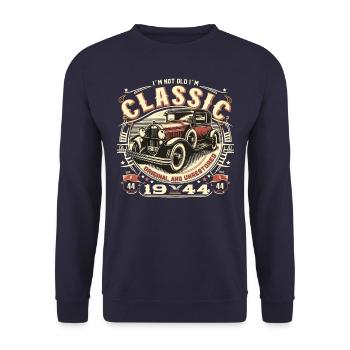 80ème Anniversaire Septembre Cru 1944 Cru - Sweat-shirt Unisexe - marine - Devant - Alina (178cm) & Michal (187cm)