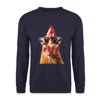 Lunettes de soleil Chicken Rooster - Sweat-shirt Unisexe - marine - Devant - Alina (178cm) & Michal (187cm)
