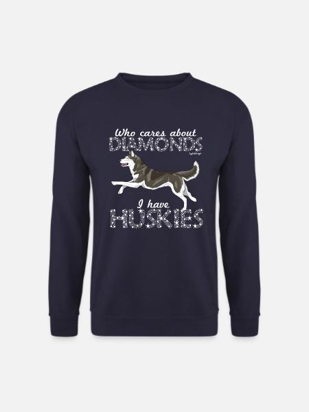 Siberian Husky Diamonds2 - Unisex Pullover - Navy