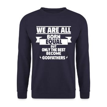 Nur die Besten werden Paten - Unisex Pullover - Navy - Vorne - Alina (178cm) & Michal (187cm)