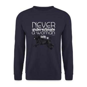 Bouvier Underestimate - Unisex Sweatshirt - navy - Front - Alina (178cm) & Michal (187cm)