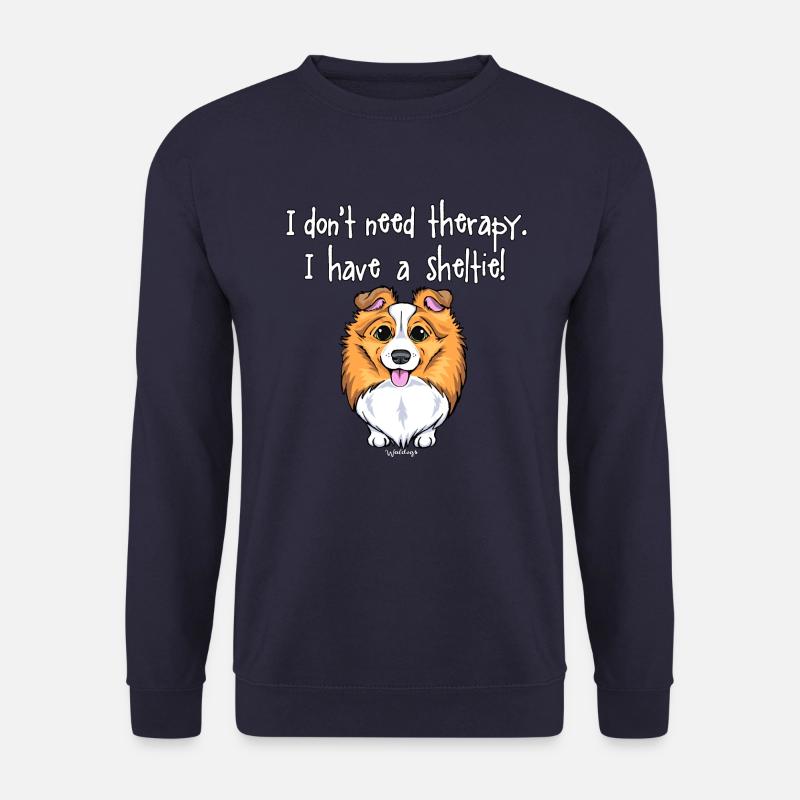 Thérapie Chien Sheltie 2 - Sweat-shirt Unisexe - marine