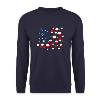 America Amerika - Unisex Pullover - Navy - Vorne - Alina (178cm) & Michal (187cm)