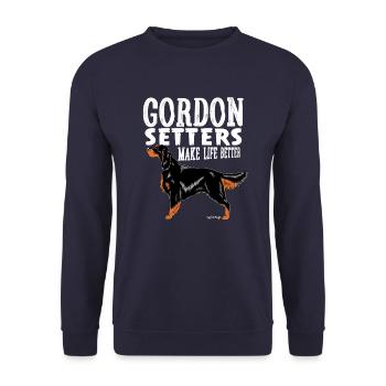 Gordon Setter Mieux W2 - Sweat-shirt Unisexe - marine - Devant - Alina (178cm) & Michal (187cm)