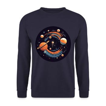 universe solar system planets - Unisex Sweatshirt - navy - Front - Alina (178cm) & Michal (187cm)