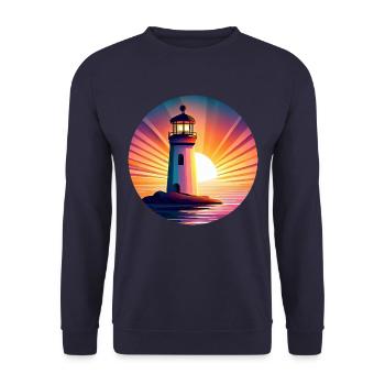Lighthouse at sunset - Picturesque - Unisex Sweatshirt - navy - Front - Alina (178cm) & Michal (187cm)