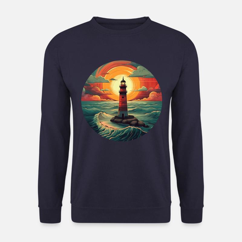 Lighthouse at sunset - Romantic kiss - Unisex Sweatshirt - navy