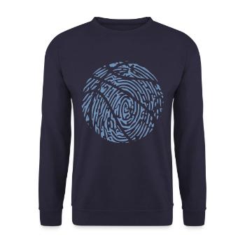 Passionné d’empreintes digitales des joueurs de basketball - - Sweat-shirt Unisexe - marine - Devant - Alina (178cm) & Michal (187cm)