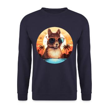 Cool squirrel silhouette at sunset - Unisex Sweatshirt - navy - Front - Alina (178cm) & Michal (187cm)