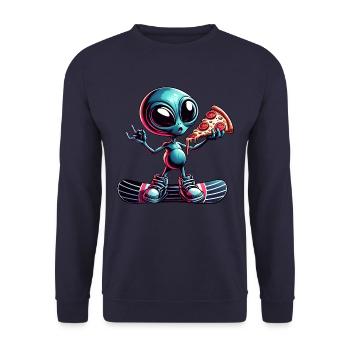 Alien Snowboarder : Pizza Action - Sweat-shirt Unisexe - marine - Devant - Alina (178cm) & Michal (187cm)