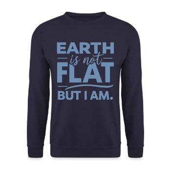 Satire Flat Earth Ironic Jokes - Unisex Sweatshirt - navy - Front - Alina (178cm) & Michal (187cm)