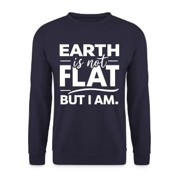 Satire Flat Earth Ironic Jokes - Unisex Sweatshirt - navy - Front - Alina (178cm) & Michal (187cm)