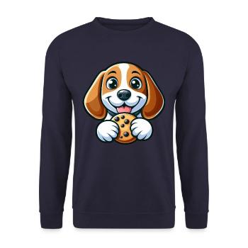Süßer Beagle Hund süße Kekse Nachtisch - Unisex Pullover - Navy - Vorne - Alina (178cm) & Michal (187cm)