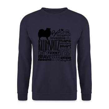 Kleinspitz Words - Unisex Sweatshirt - navy - Front - Alina (178cm) & Michal (187cm)