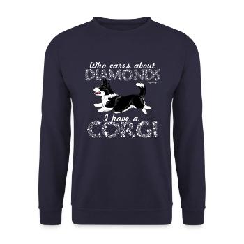 diamondcorgi7 - Unisex Pullover - Navy - Vorne - Alina (178cm) & Michal (187cm)