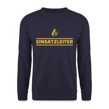 Rang Einsatzleiter Feuerwehr - Unisex Pullover - Navy - Vorne - Alina (178cm) & Michal (187cm)