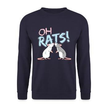 Oh Rats! - Unisex Sweatshirt - navy - Front - Alina (178cm) & Michal (187cm)