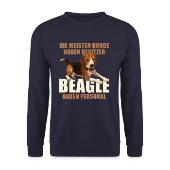 Die meisten Hunde haben Besitzer, Beagle Personal - Unisex Pullover - Navy - Vorne - Alina (178cm) & Michal (187cm)
