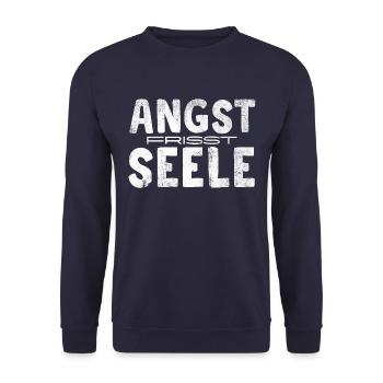 Fear eats up the soul - Unisex Sweatshirt - navy - Front - Alina (178cm) & Michal (187cm)