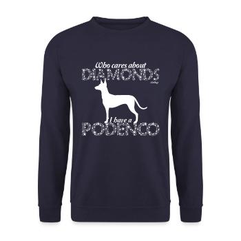 Podenco Diamanten - Unisex Pullover - Navy - Vorne - Alina (178cm) & Michal (187cm)