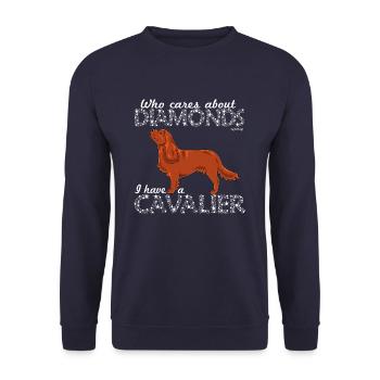 Unbekümmerte Diamanten - Unisex Pullover - Navy - Vorne - Alina (178cm) & Michal (187cm)