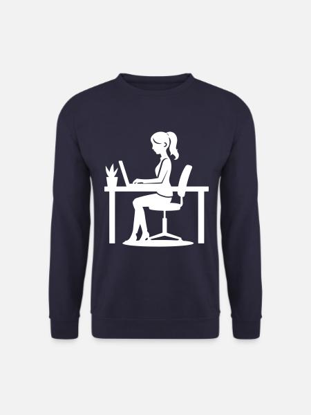 Worker Woman Computer Job - Unisex Sweatshirt - navy