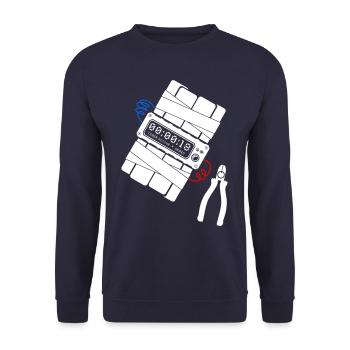 Bombe - Zange - Draht - blau & rot - Unisex Pullover - Navy - Vorne - Alina (178cm) & Michal (187cm)