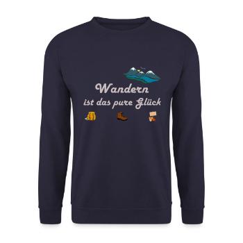 Wandern ist das pure Glück - Unisex Pullover - Navy - Vorne - Alina (178cm) & Michal (187cm)