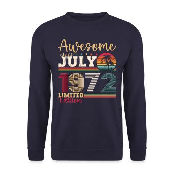 Awesome since July 1972 50th Birthday Men's Fun - Unisex Sweatshirt - navy - Front - Alina (178cm) & Michal (187cm)