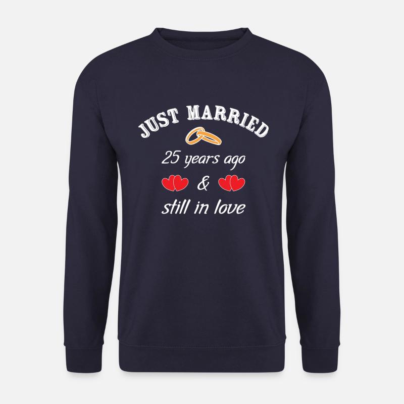 25 Jahre verheiratet - Silberhochzeit - Ehe - Unisex Pullover - Navy
