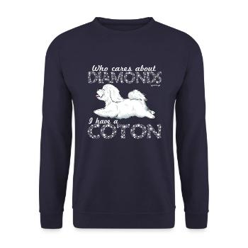 cotondediamonds2 - Sweat-shirt Unisexe - marine - Devant - Alina (178cm) & Michal (187cm)