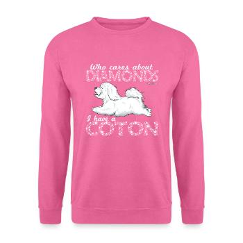 Coton De Tuléar Diamonds - Sweat-shirt Unisexe - rose - Devant