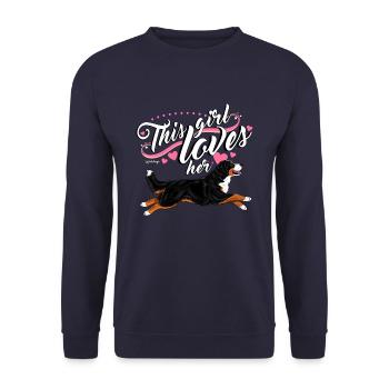Bernese Berner Girl - Unisex Sweatshirt - navy - Front - Alina (178cm) & Michal (187cm)