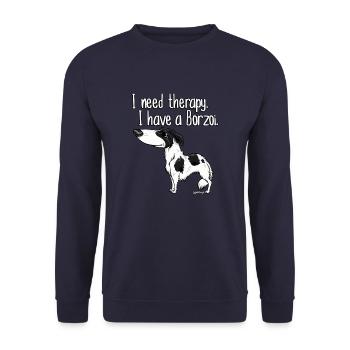 borzoitherapy16 - Unisex Sweatshirt - navy - Front - Alina (178cm) & Michal (187cm)