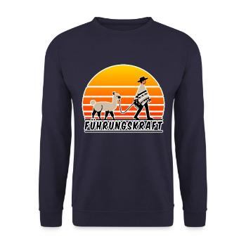 Führungskraft Alpaka - Unisex Pullover - Navy - Vorne - Alina (178cm) & Michal (187cm)